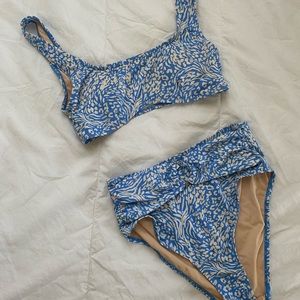 COTTON ON Blue tiger print bikini set